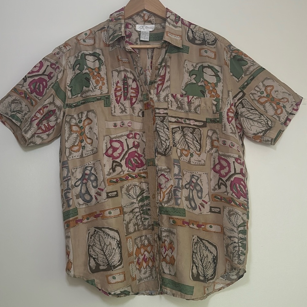 Retro Silk Button Down - Picture 3 of 5